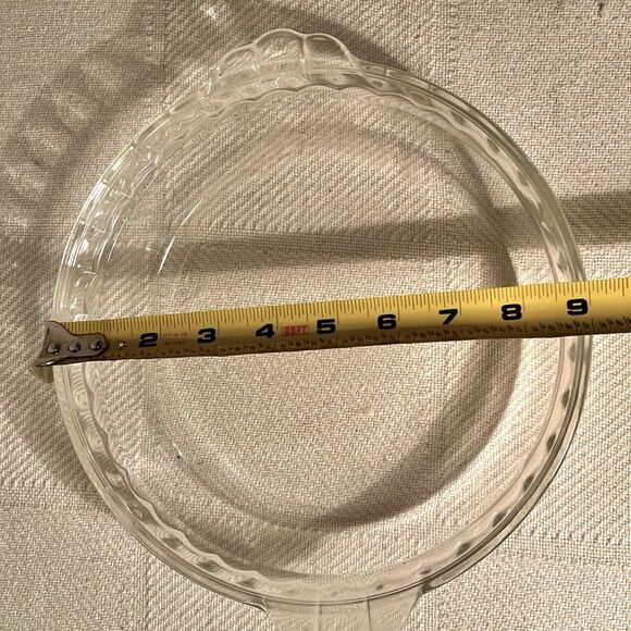 Vintage Pyrex Deep Dish Pie Plate Fluted Edge W/Handles #229 Glass USA 9 1/2". - Picture 3 of 3